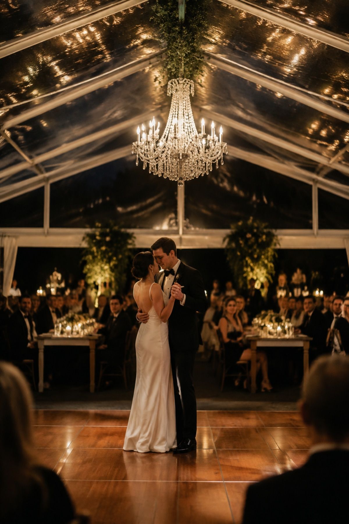 Chandeliers over the dance floor
