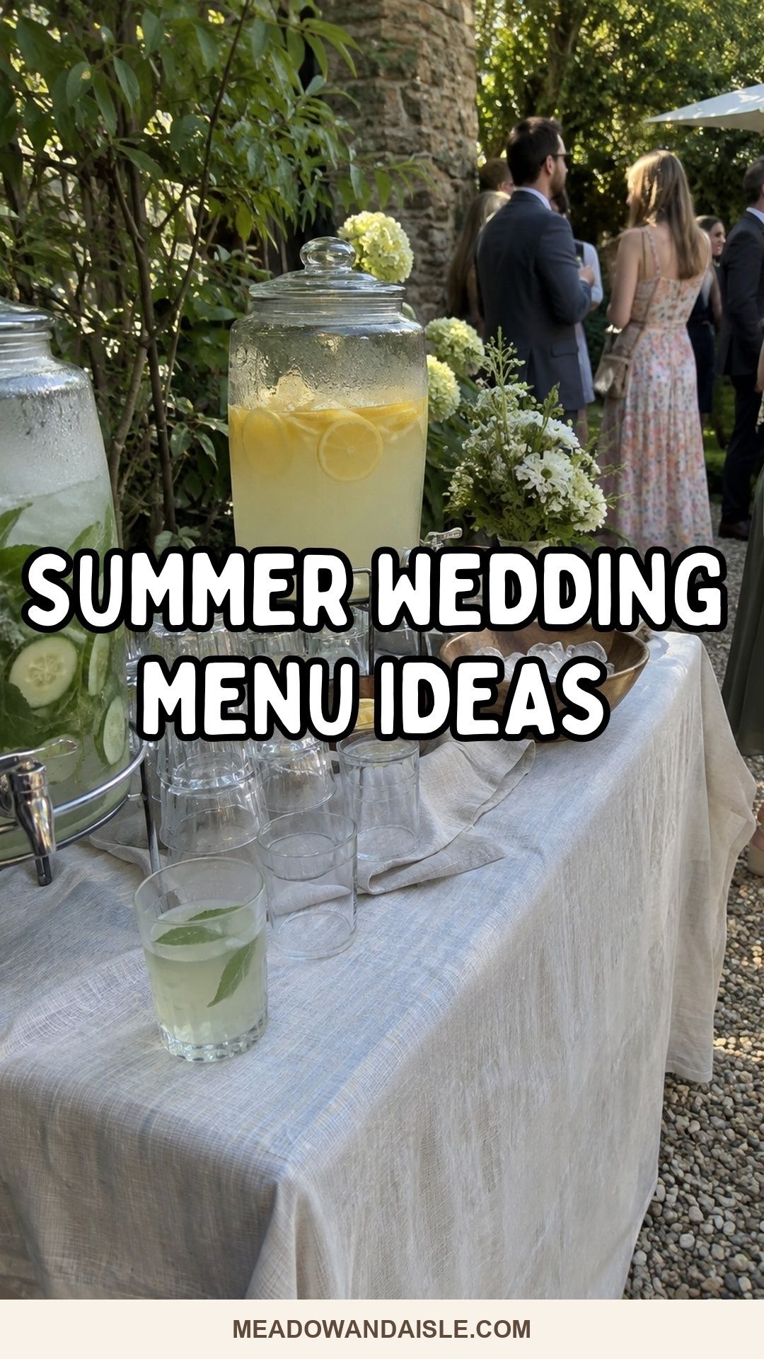 Summer wedding menu ideas with chilled welcome drinks