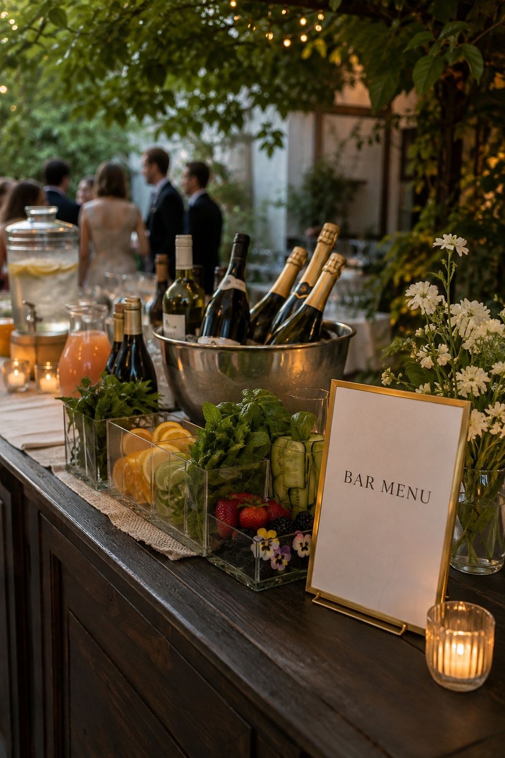 Short, pretty summer bar menu