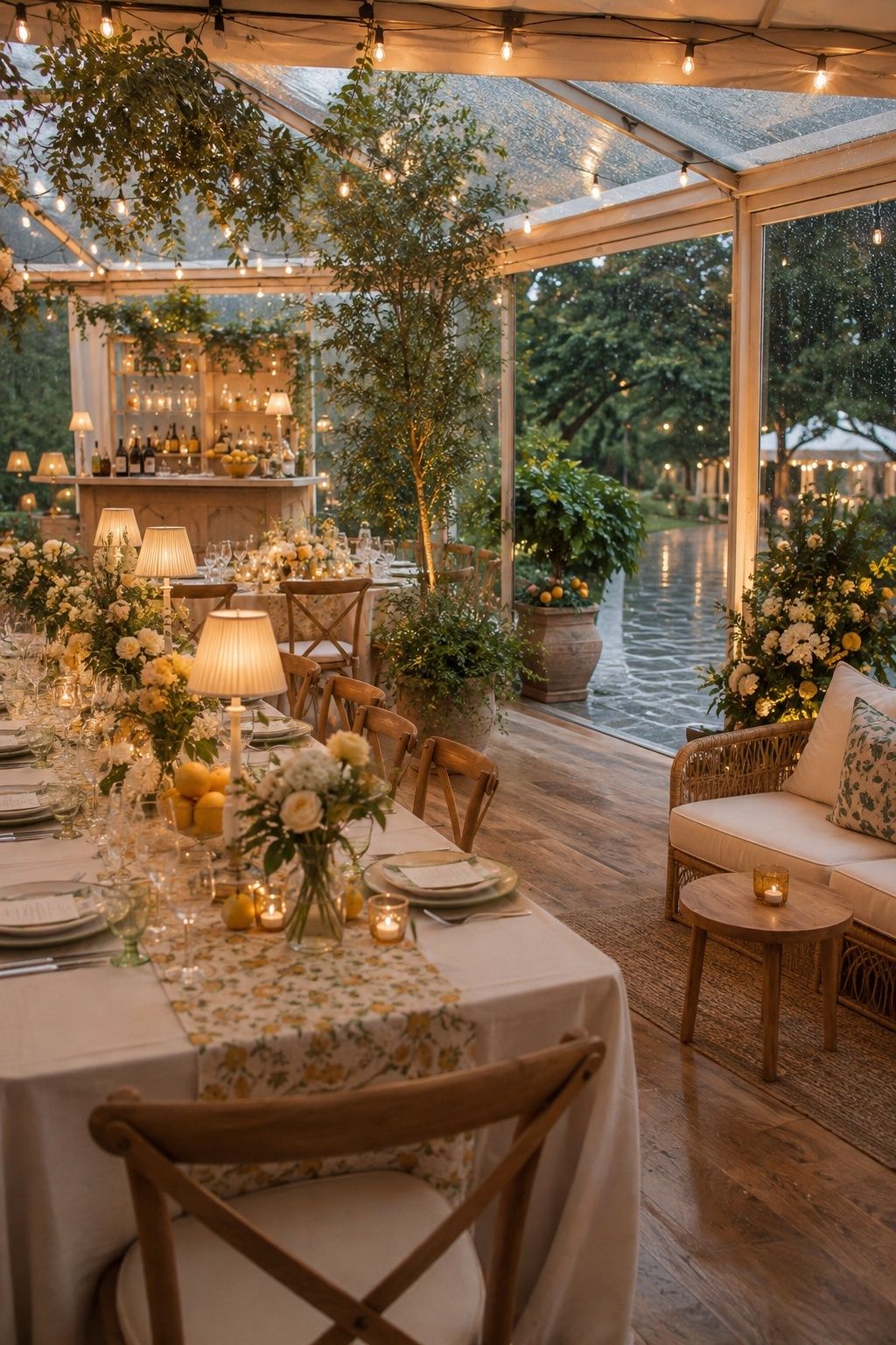 Summery weather backup plan for a reception