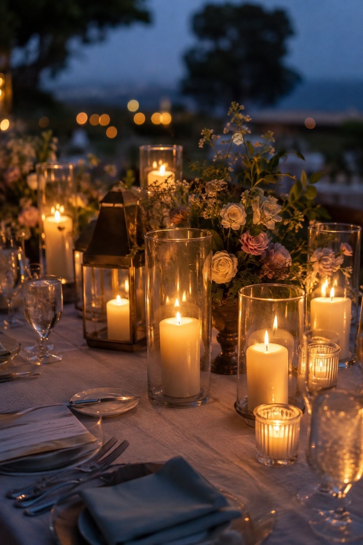 Candles protected in glass or LED candles