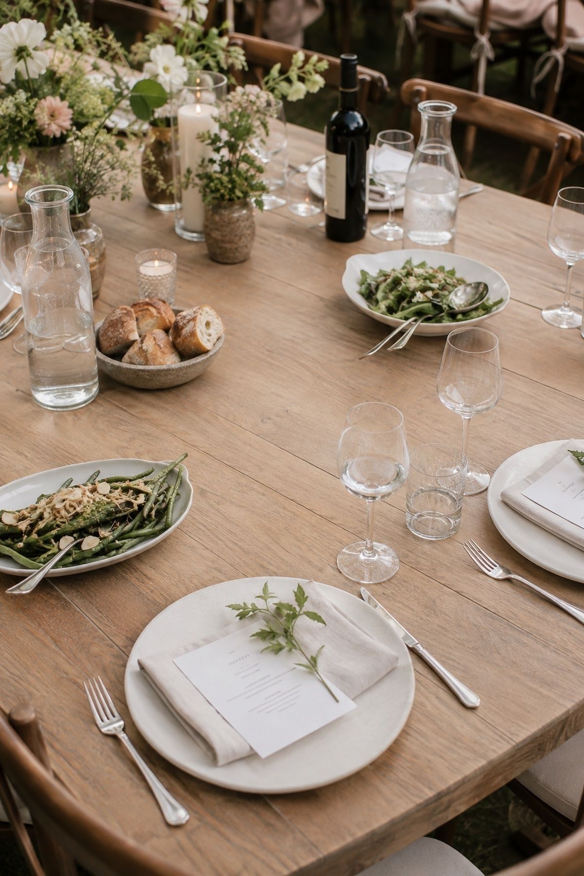 Table space left for platters and glasses