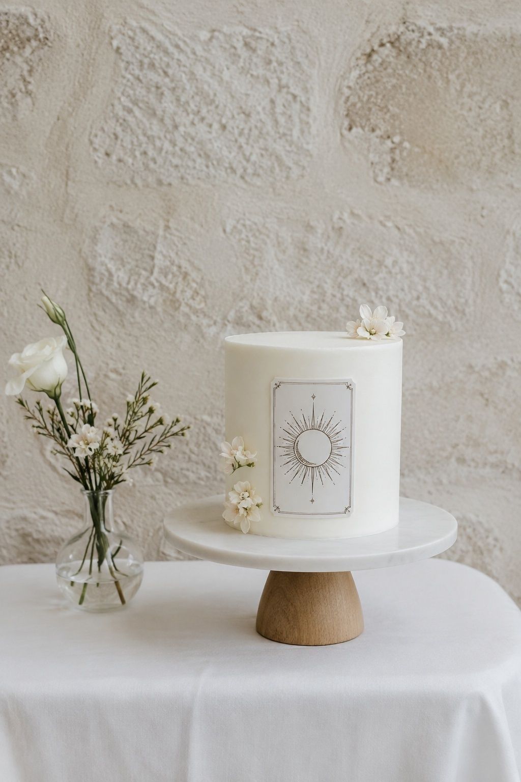 Minimal tarot card cake