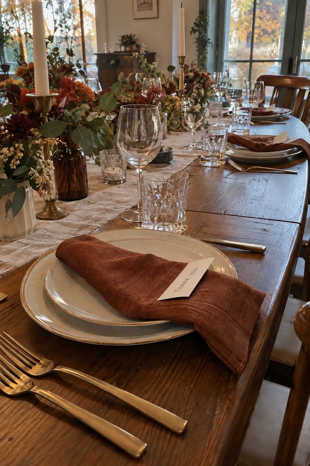 Personal gratitude card at each place setting