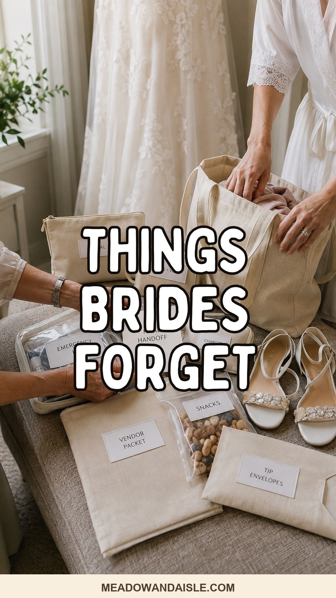 Pinterest pin for things brides forget on wedding day