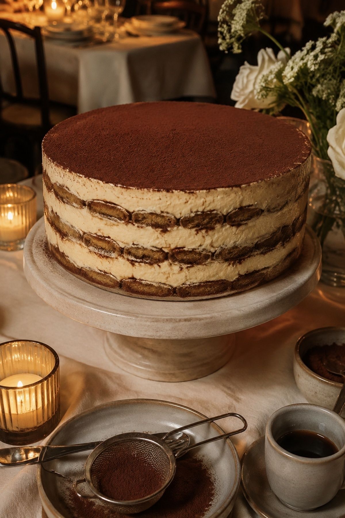 Classic tiramisu wedding cake