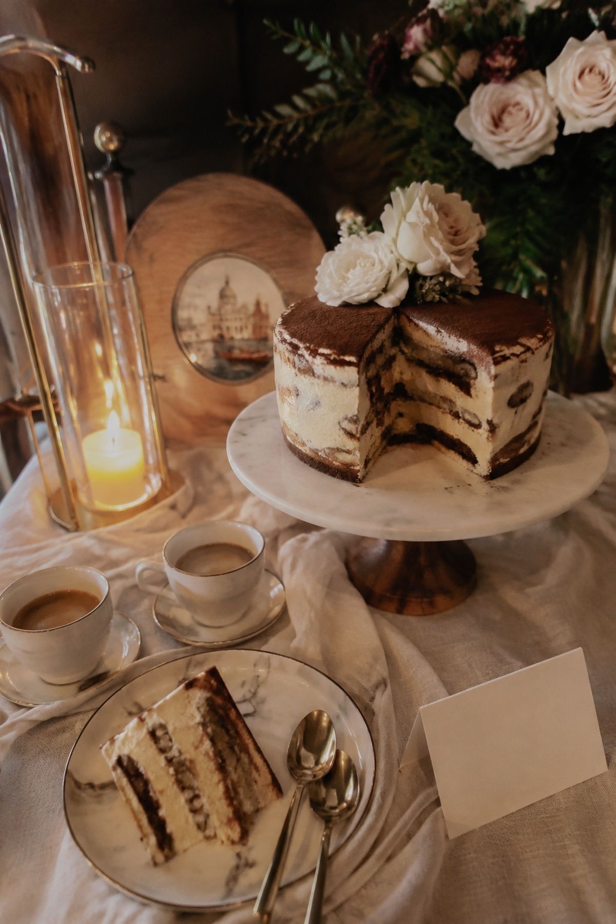 Tiramisu wedding cake with a personal story