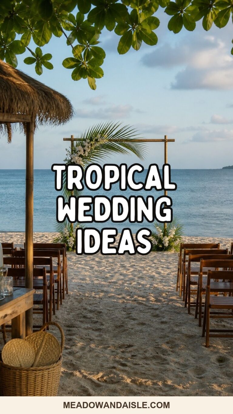 Tropical wedding inspiration ideas Pinterest pin