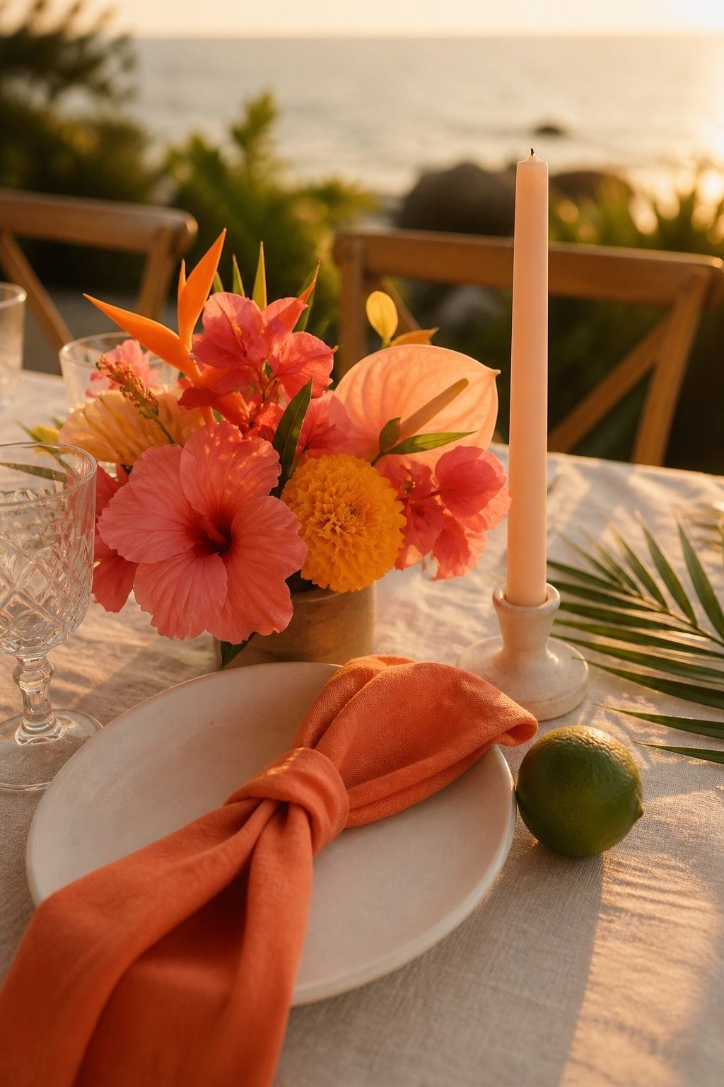 Sunset Tropical Color Palette tropical wedding inspiration