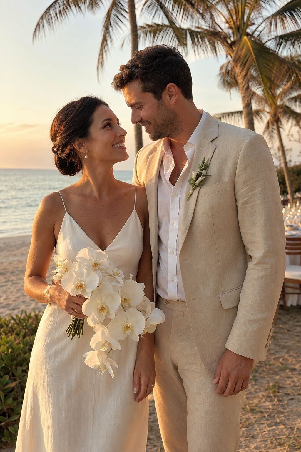 Golden-Hour Couple Portrait Moment tropical wedding inspiration