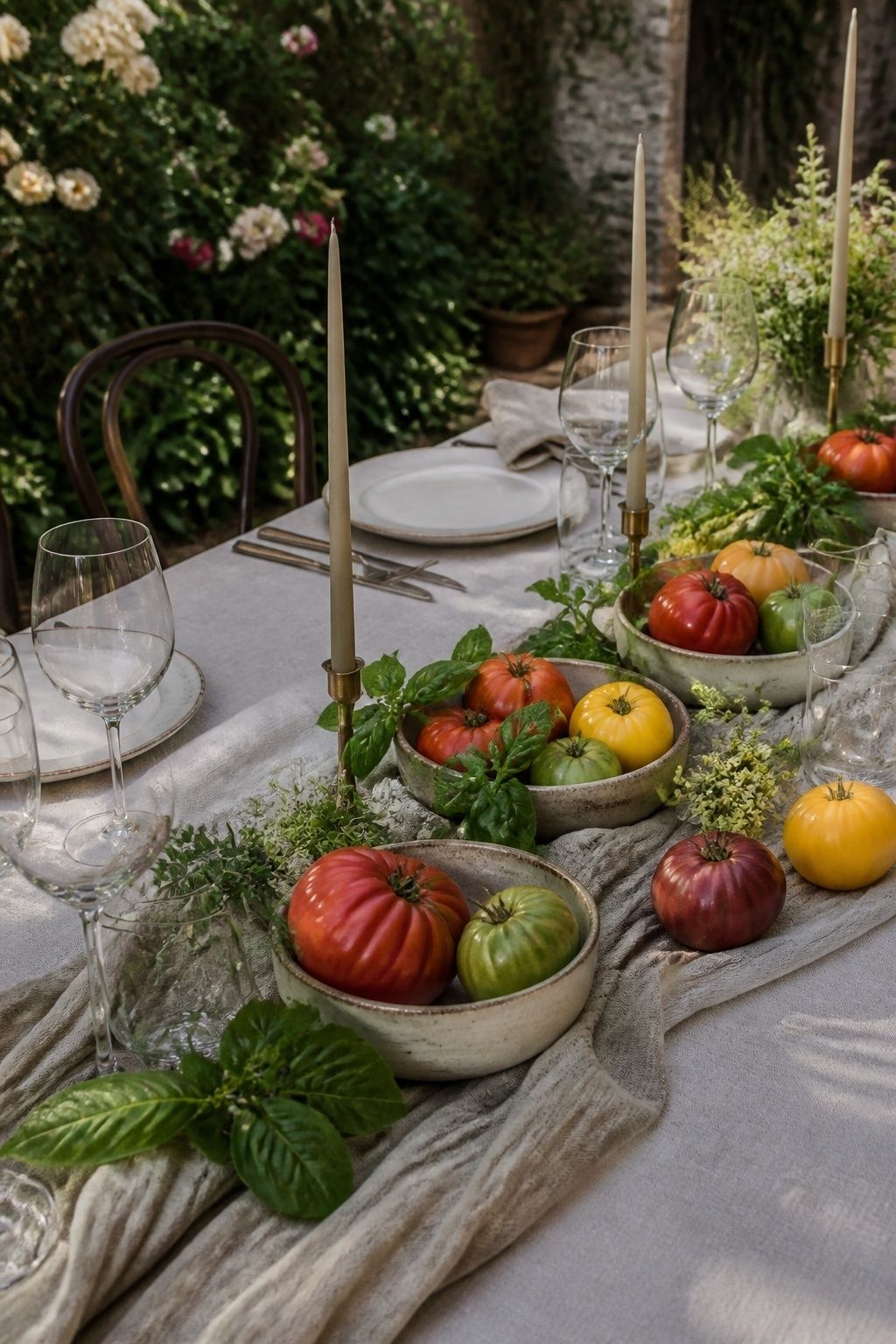 Heirloom tomato centerpieces