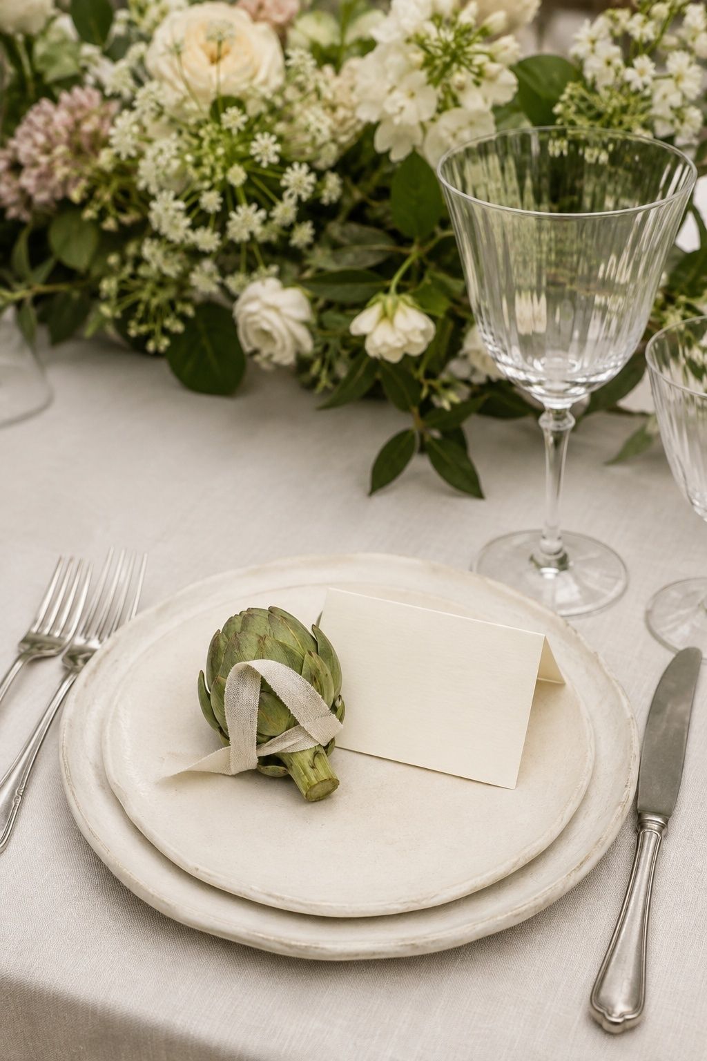 Vegetable place card detail