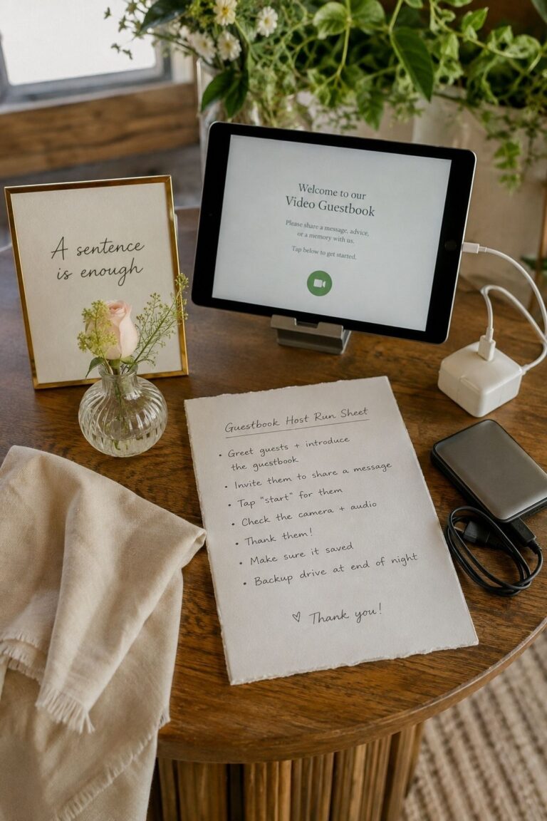 Name One Guestbook Host Before The Wedding Day for video guestbook wedding ideas