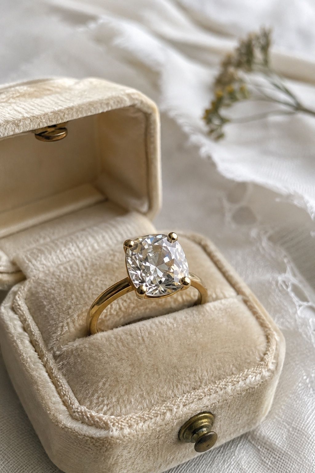 Old mine cut cushion solitaire