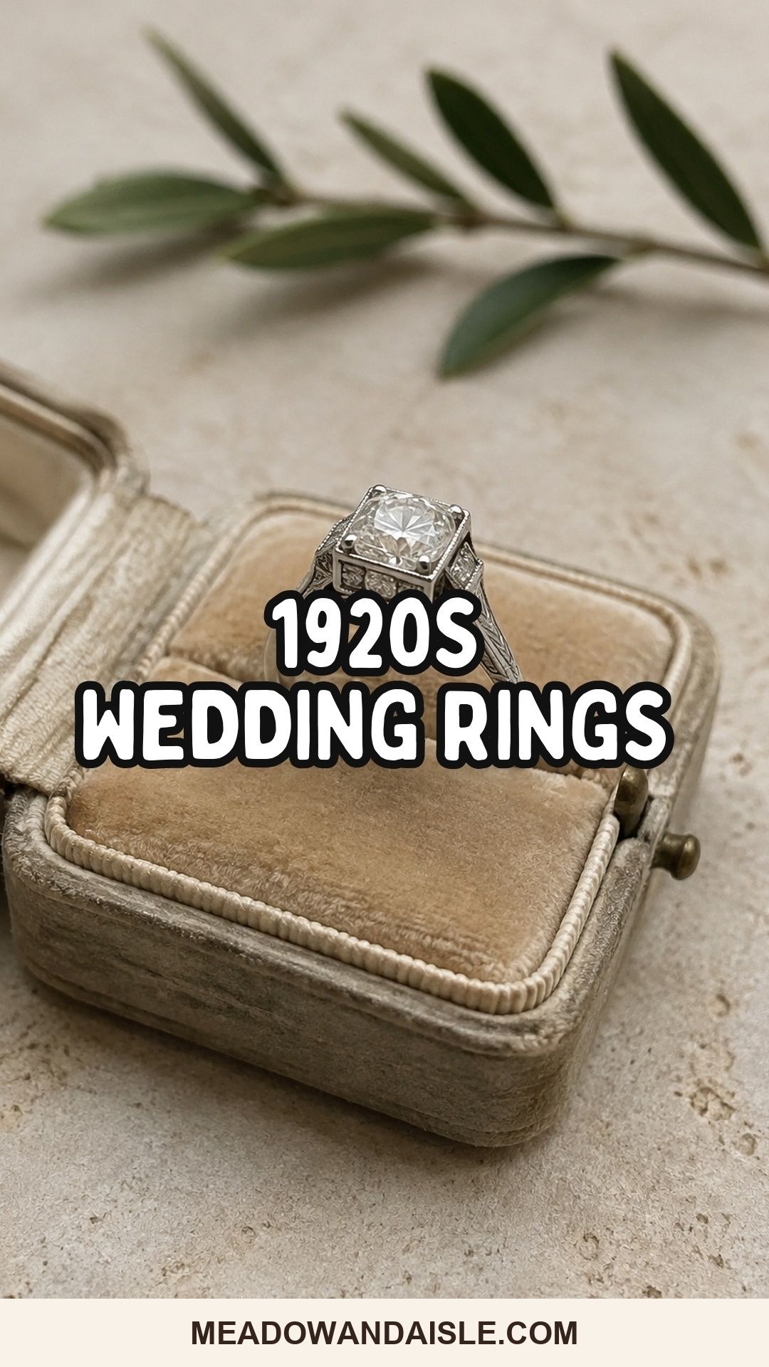 Pinterest pin with the title Vintage Wedding Rings from the 1920s