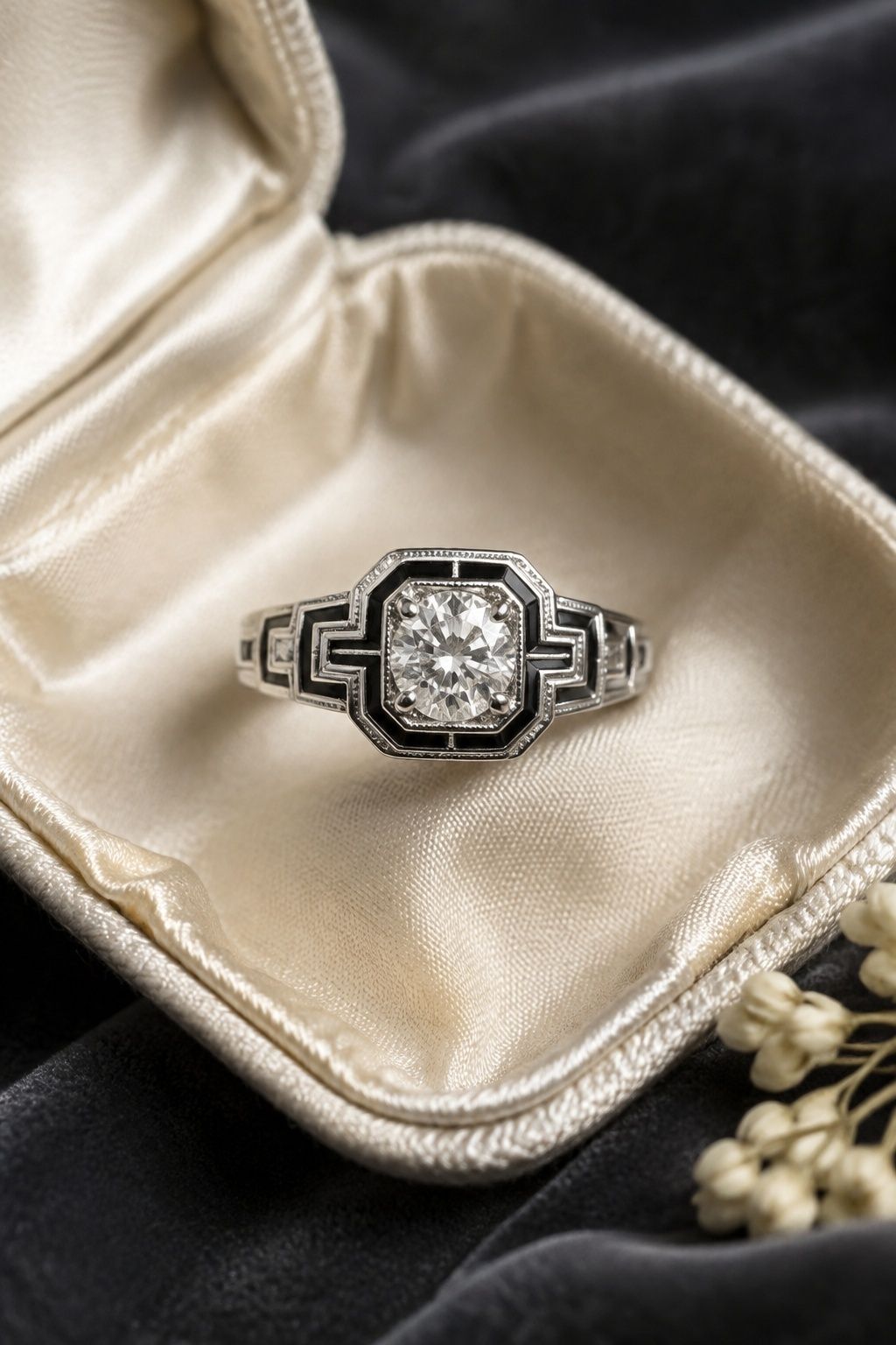 Onyx accents giving black-and-white contrast