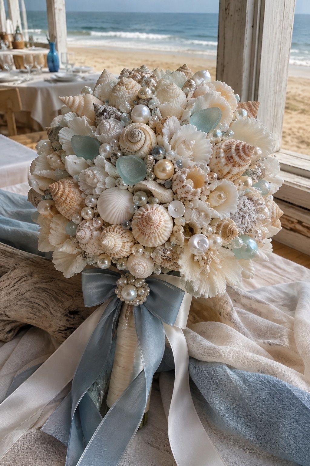 Seashell bridal bouquet