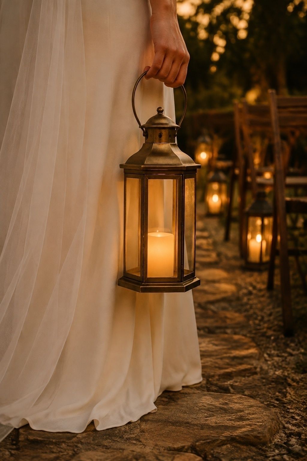 Lantern carried down the aisle instead of a bouquet