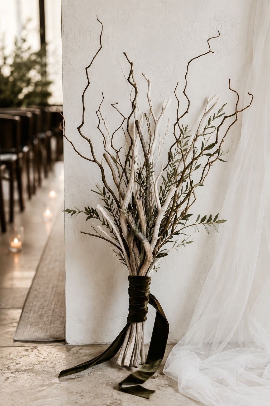 Sculptural bouquet of branches