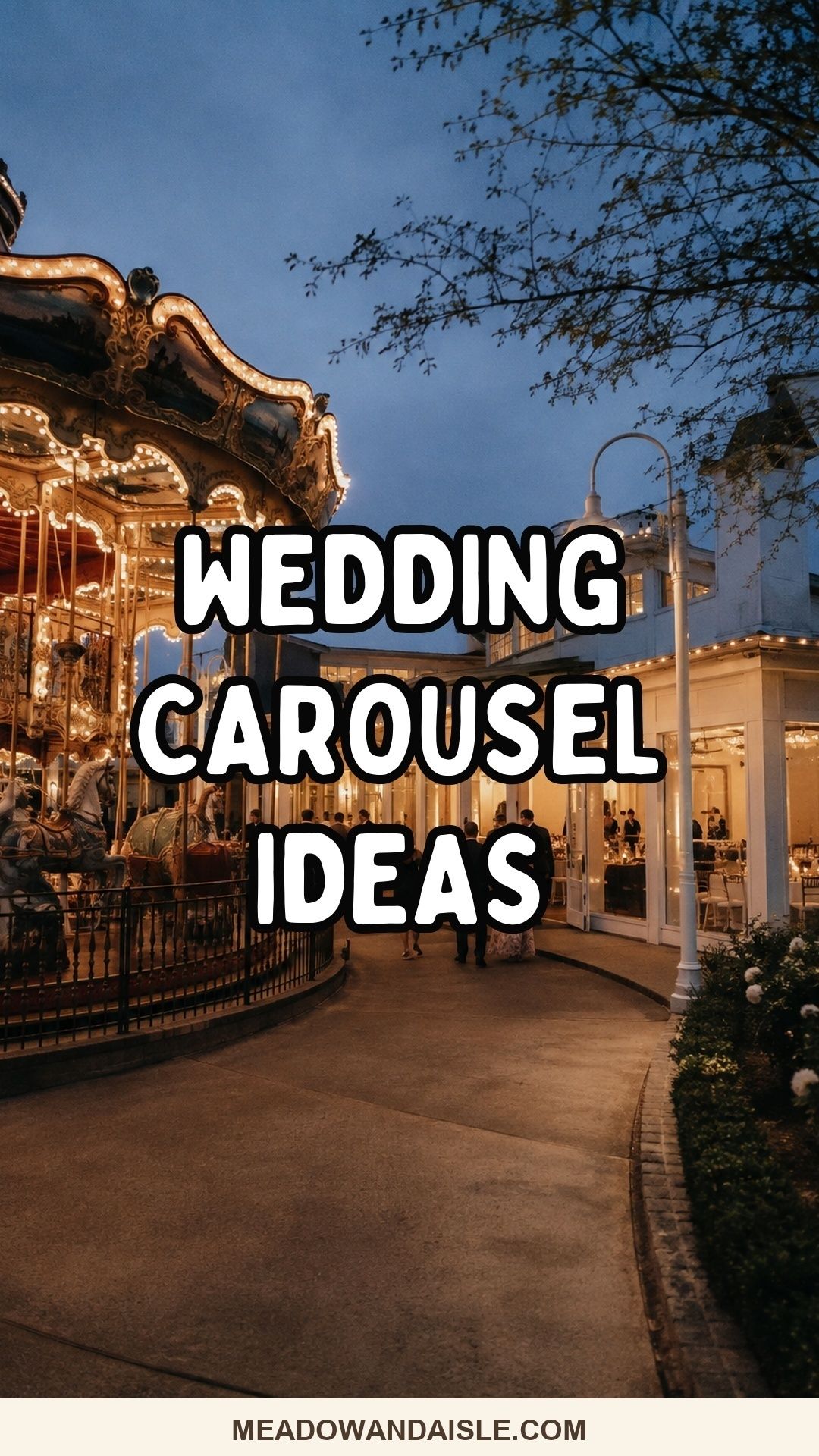 Pinterest pin with the title Wedding Carousel Ideas