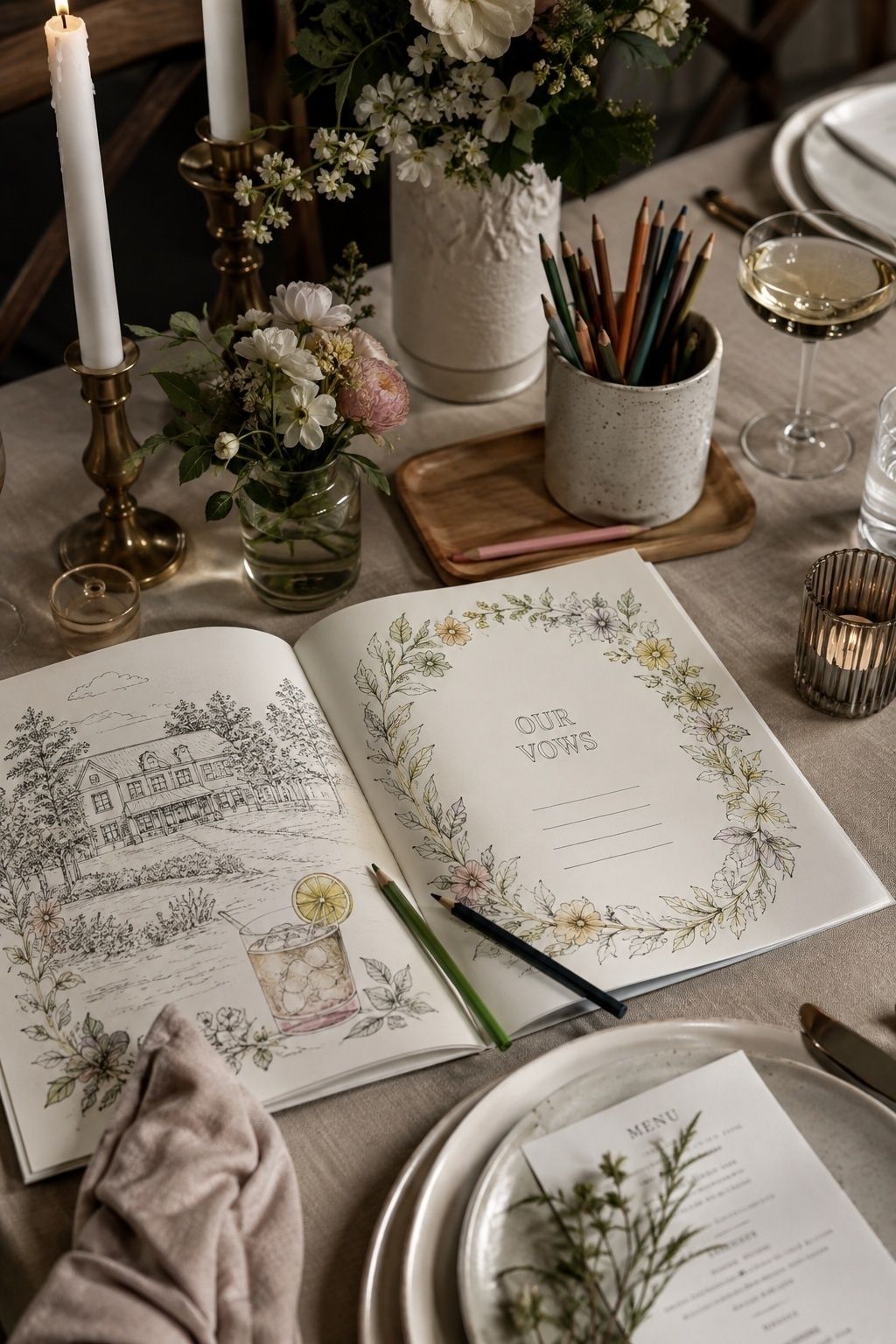 Elegant colouring pages for adult guests