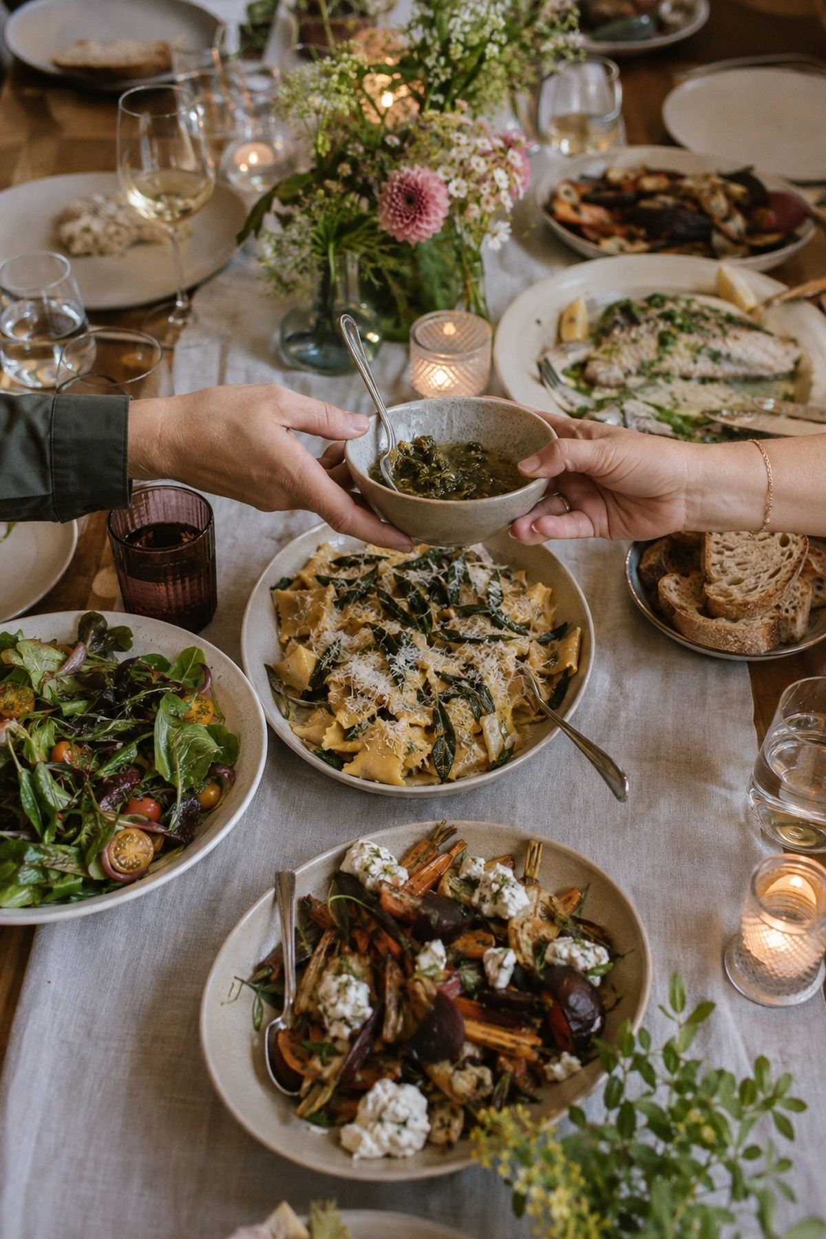 Seasonal family-style wedding menu