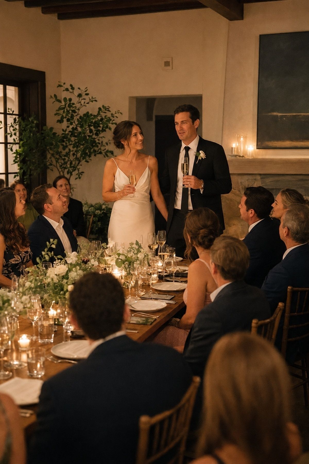 Welcome toast before the wedding dinner