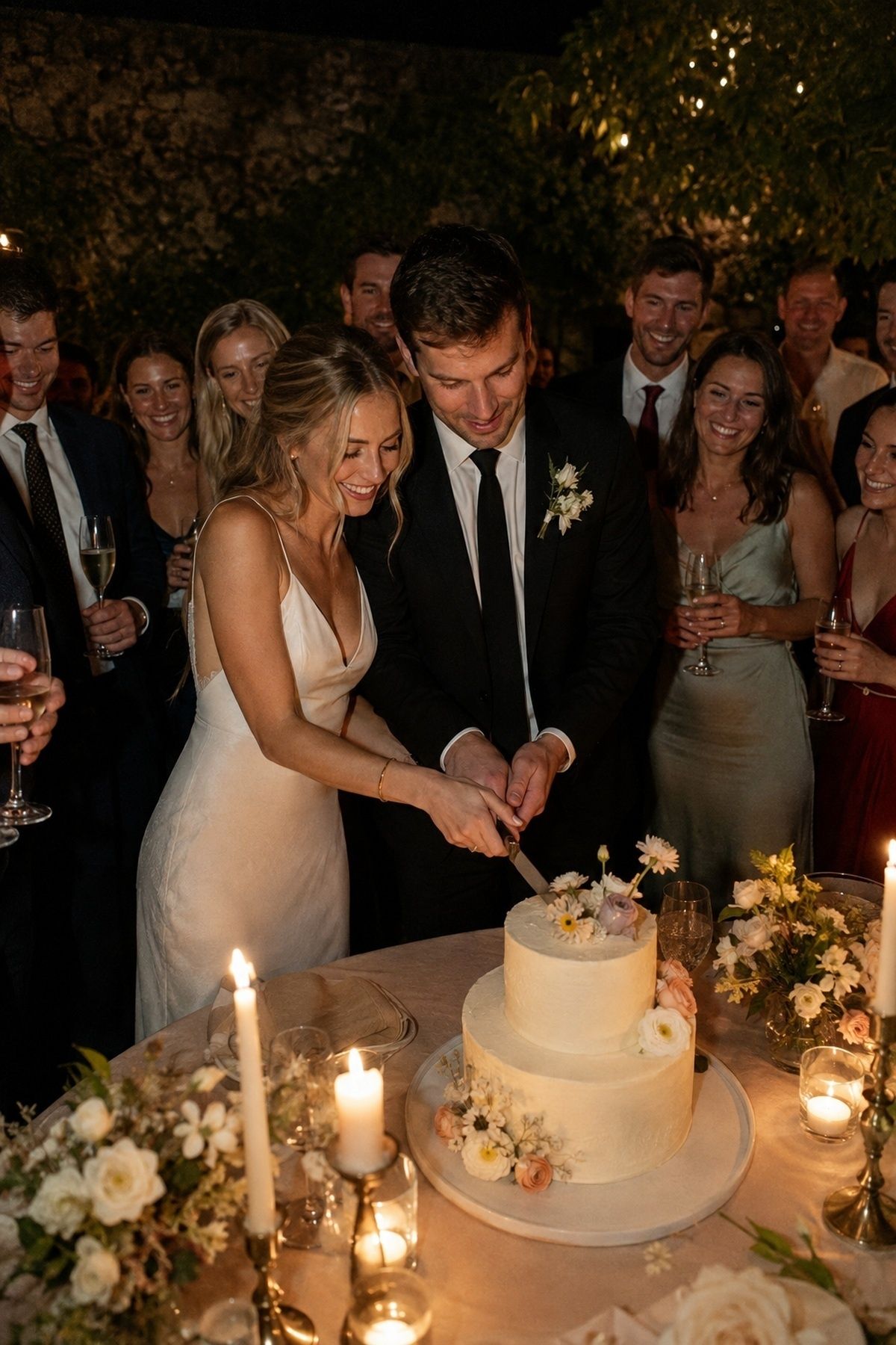 Wedding cake served as the main reception moment