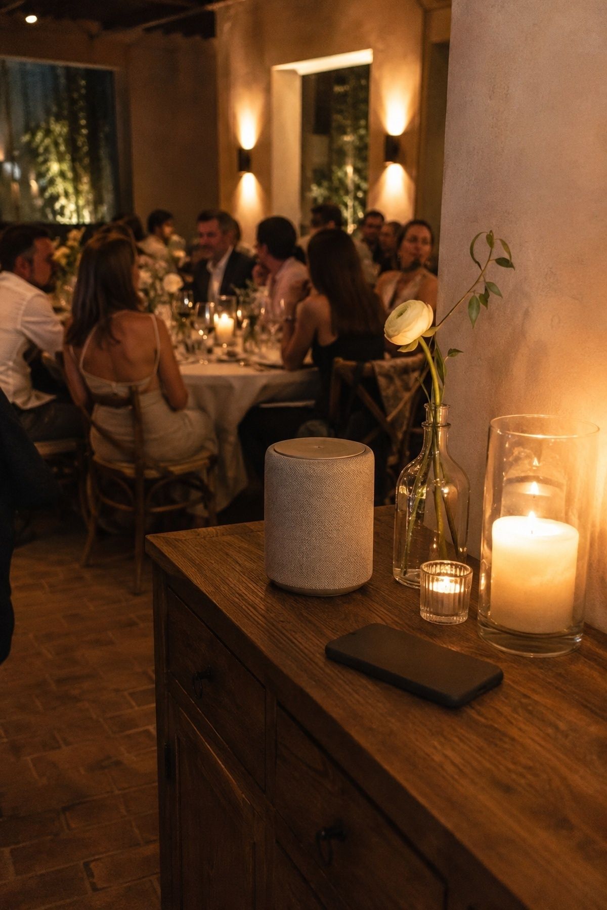 Soft background playlist at a dinner party wedding