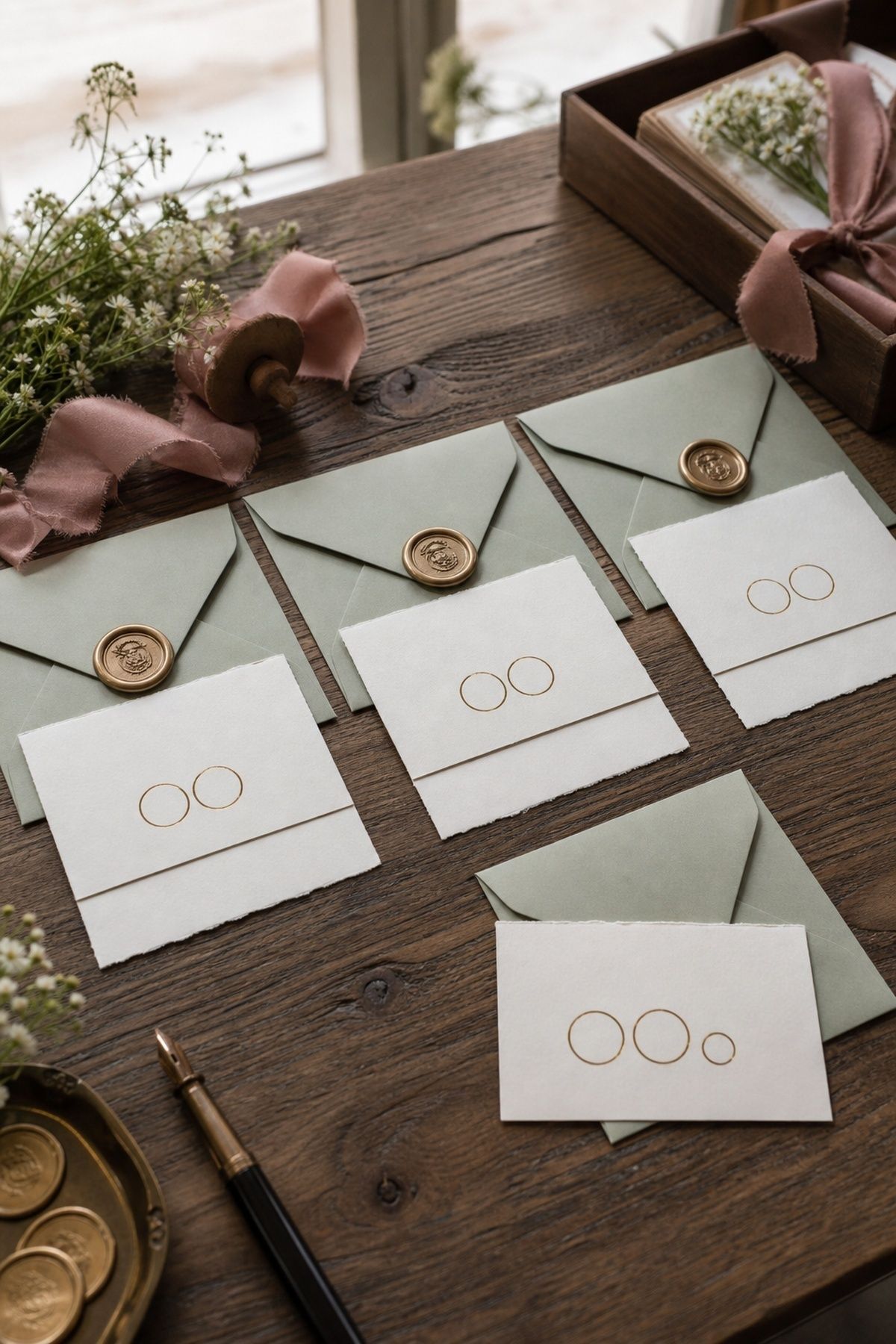 Matching wedding invitation seat symbols showing consistent plus-one and children rules