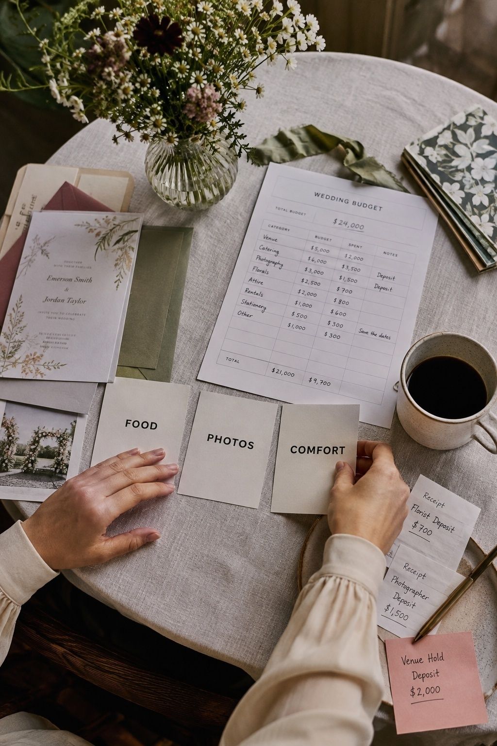 spending before you choose the three priorities that matter most planning scene for an intimate Meadow & Aisle wedding