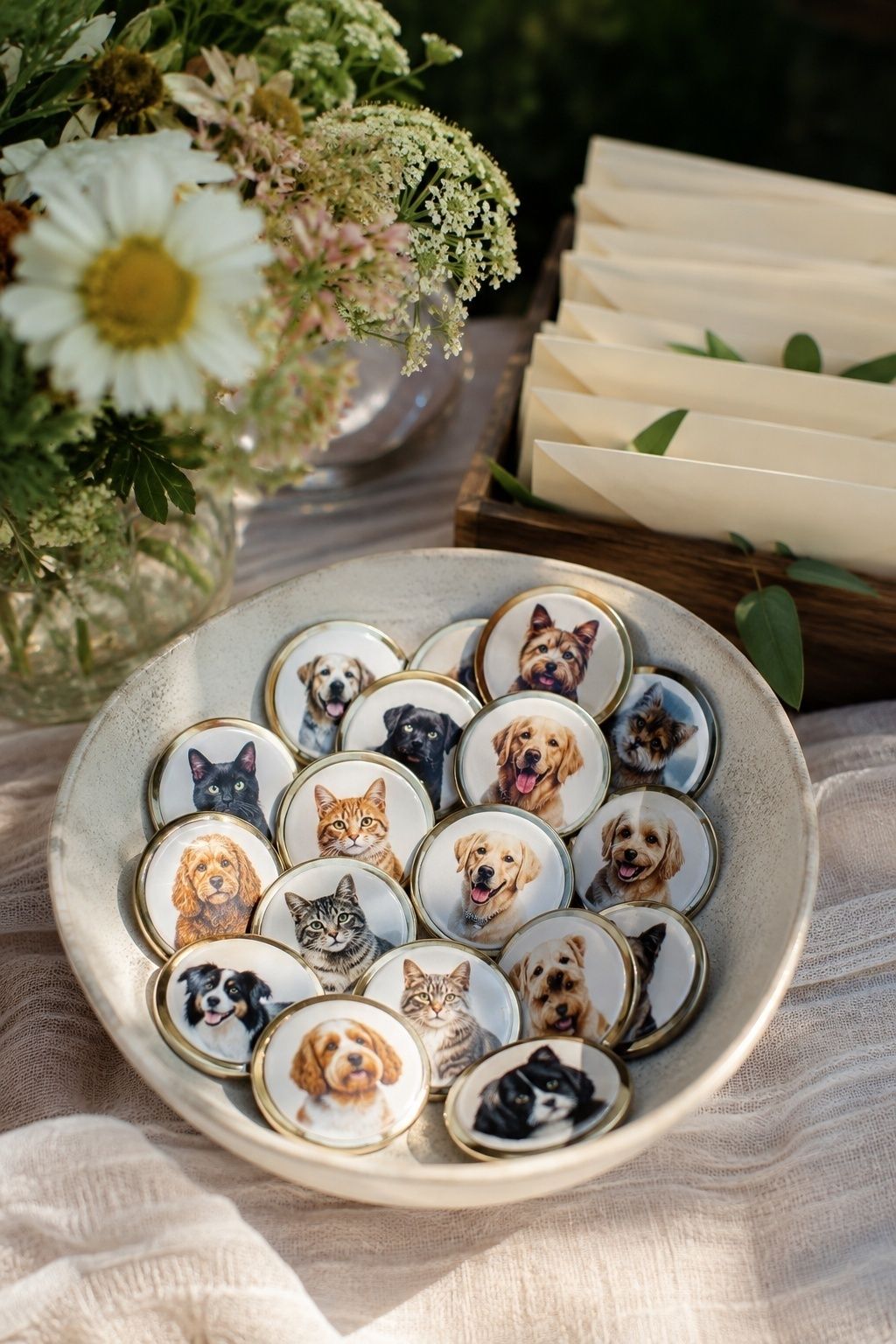 Pet portrait buttons