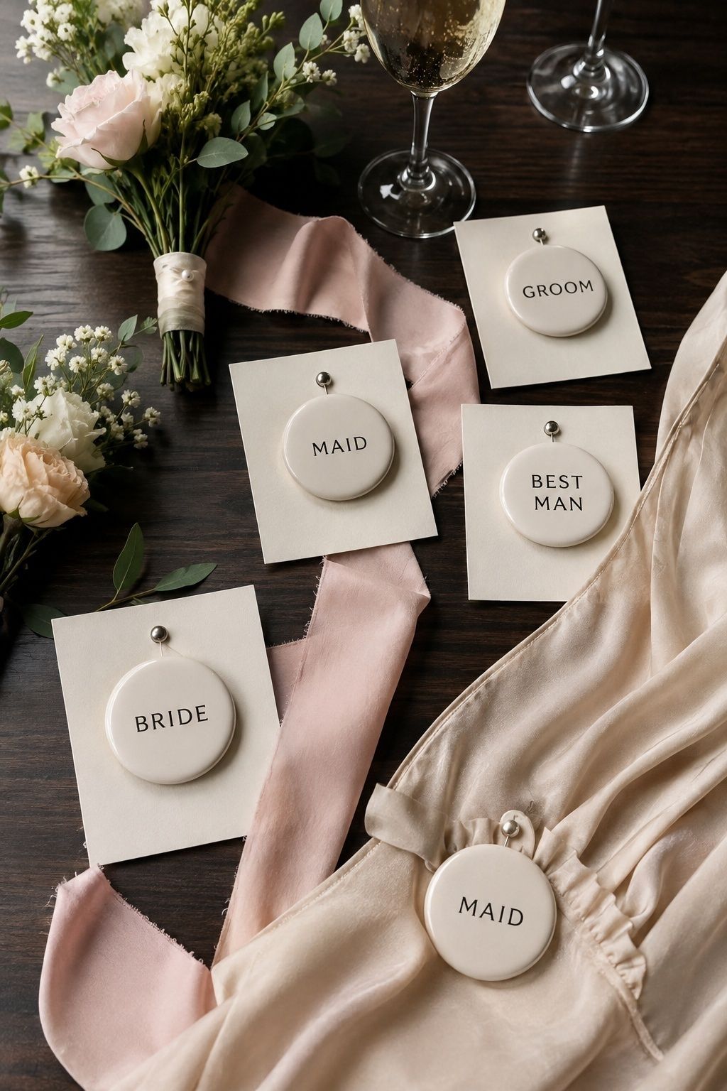 Wedding party role buttons
