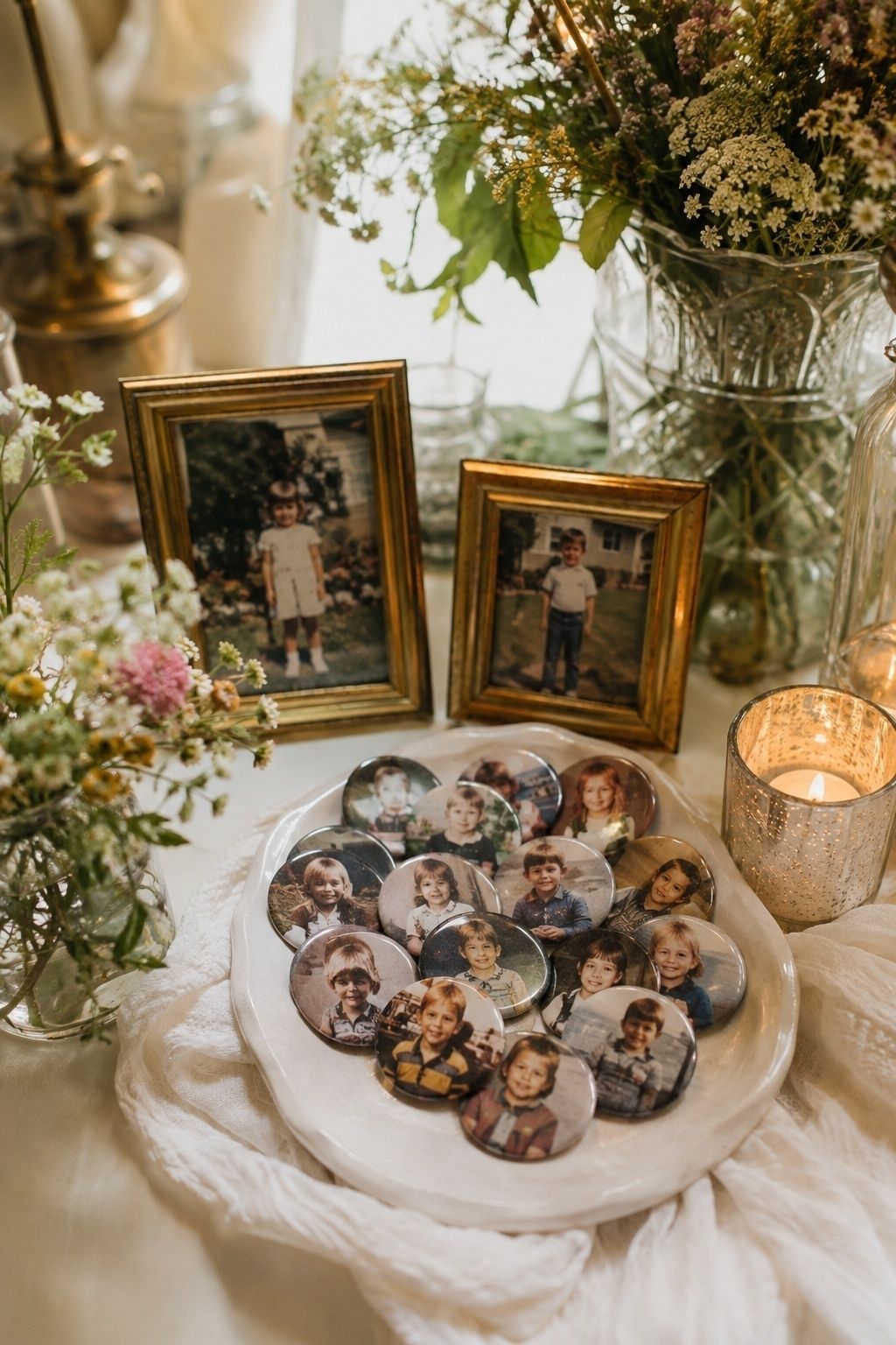 Childhood photo buttons