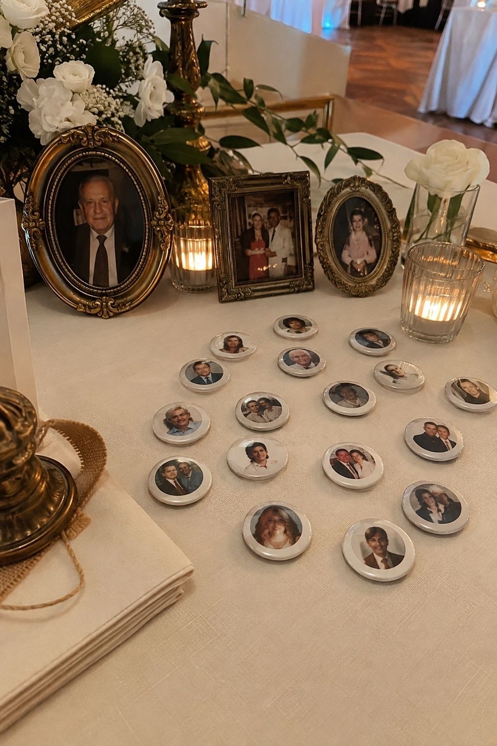 Family memory photo buttons
