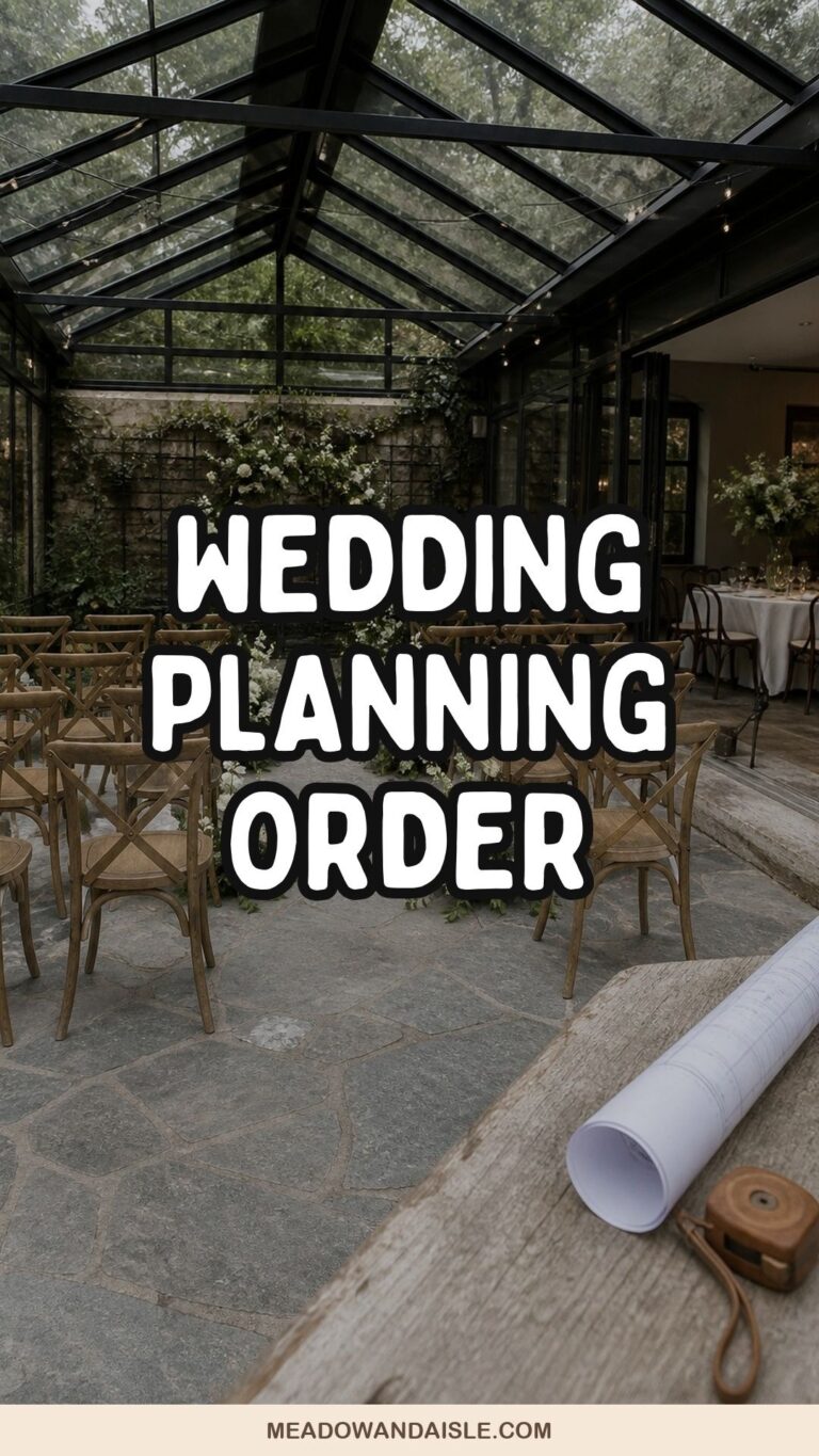 Wedding Planning Order pin over an intimate garden conservatory venue