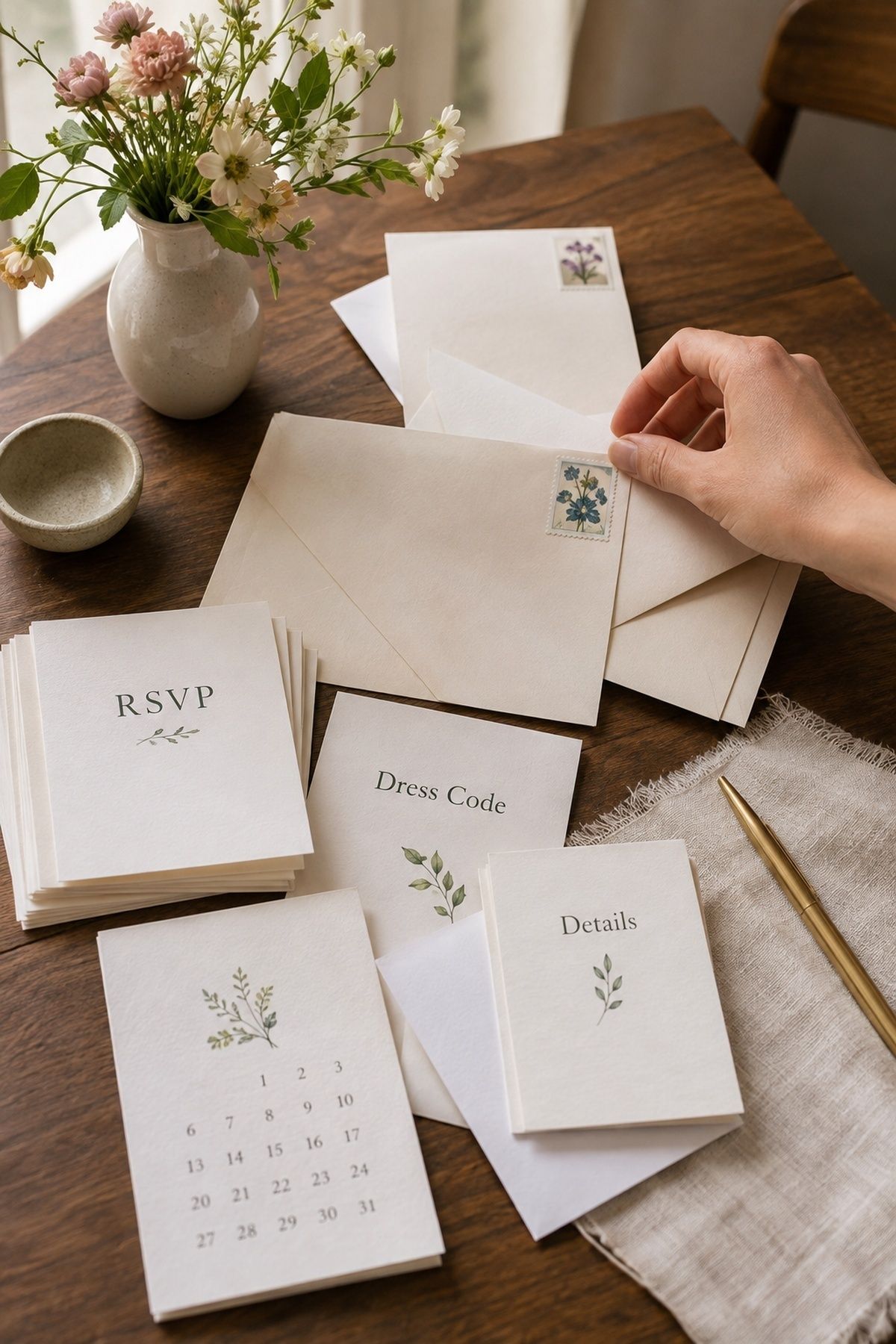 Early save-the-date note sent to guests