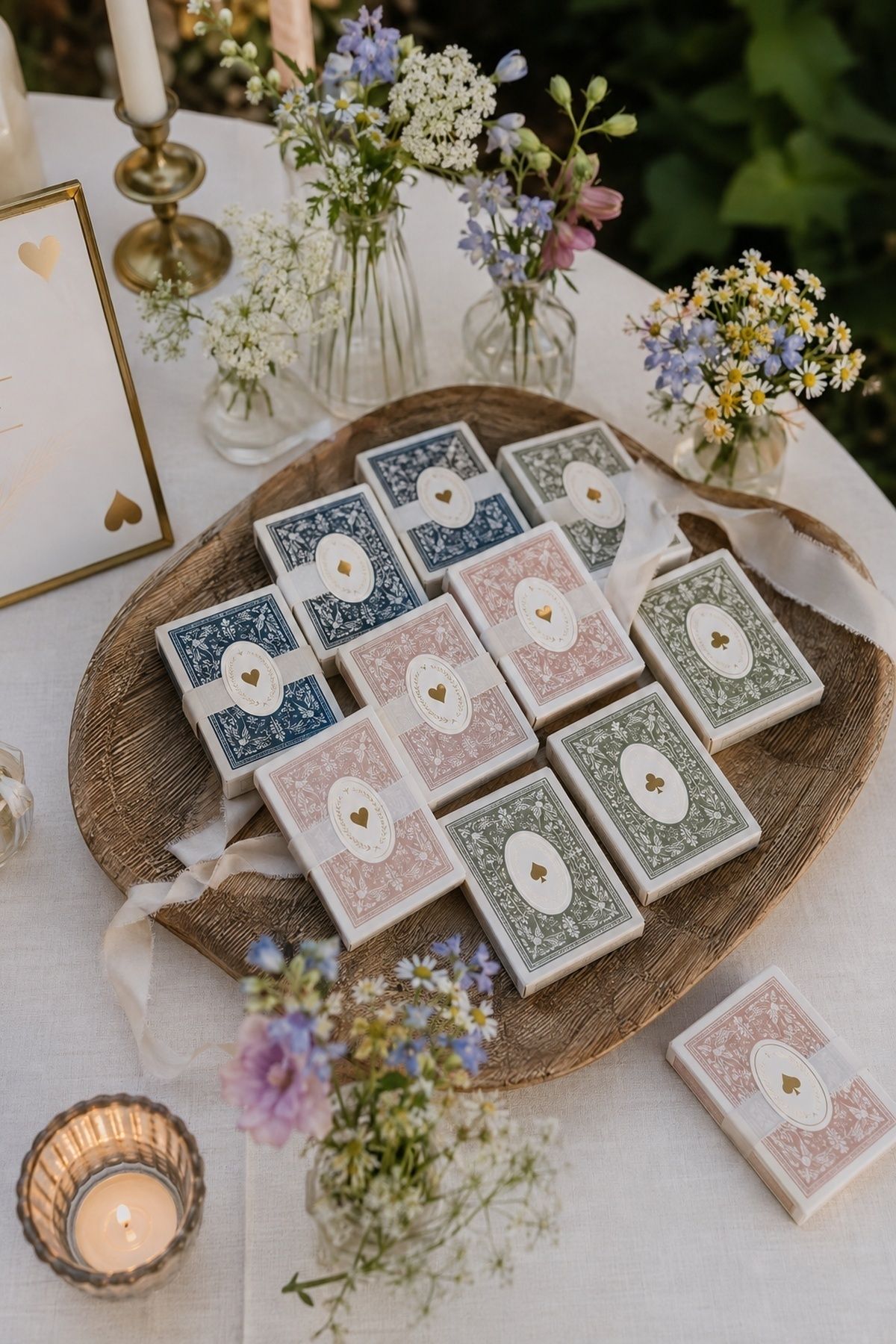 Custom playing card deck wedding favors