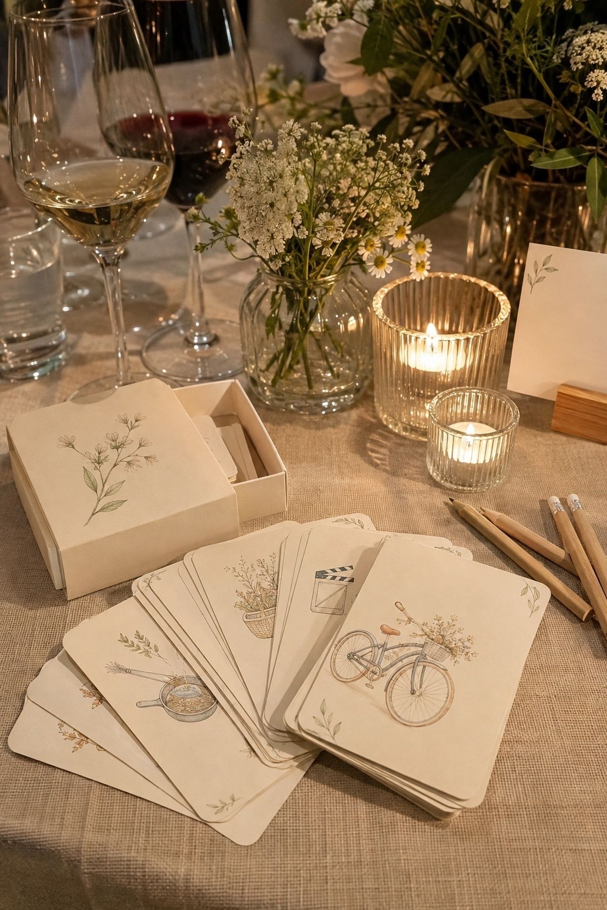 Card deck with date-night prompts