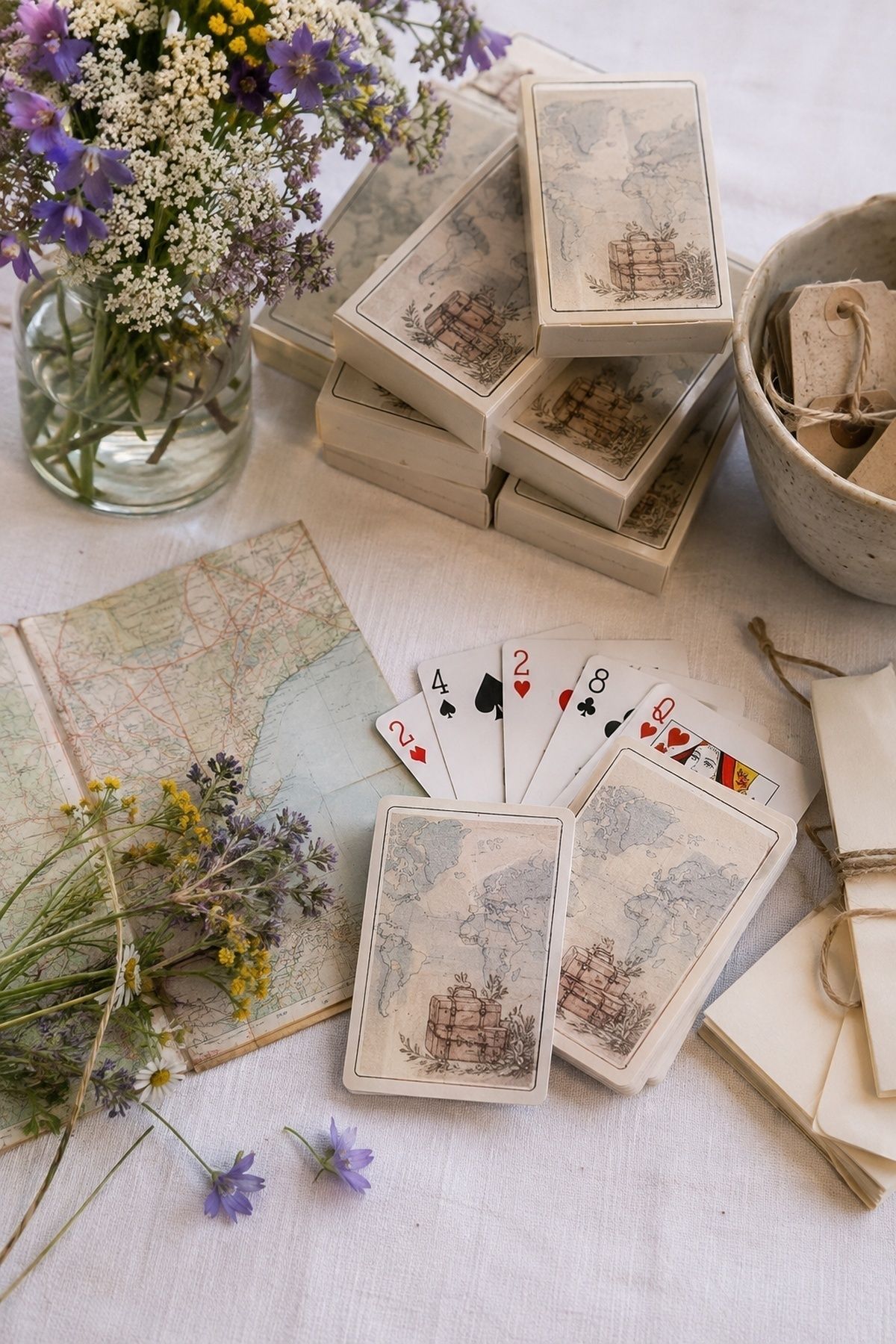 Playing cards designed around travel memories