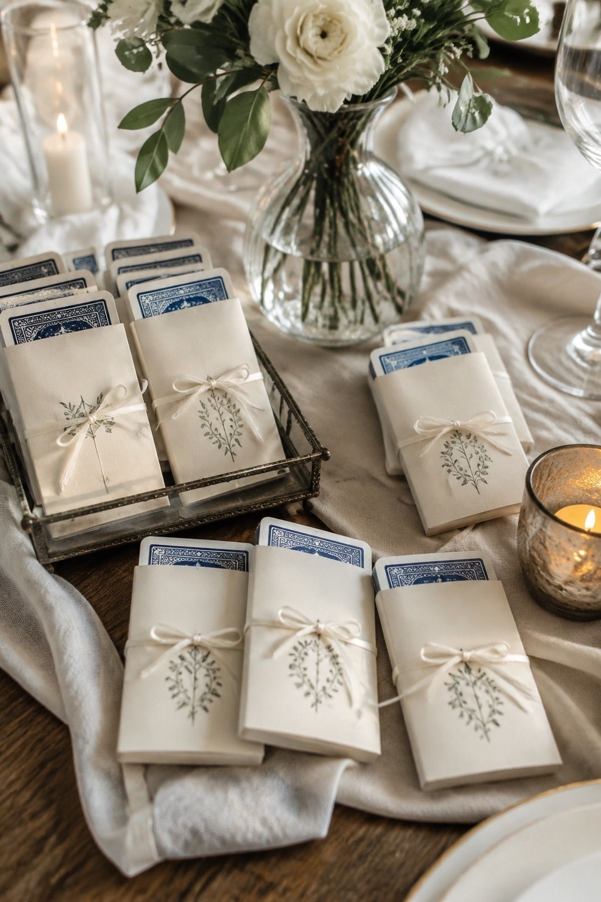 Standard card decks in personalized sleeves