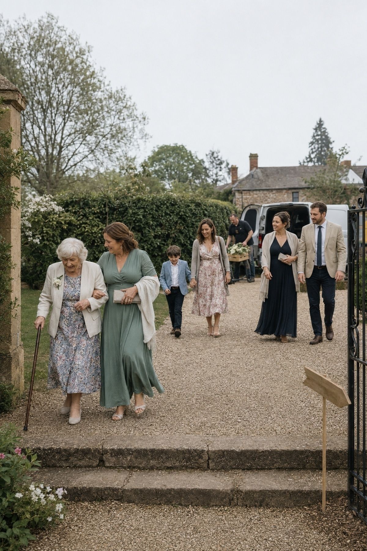 Travel, parking and guest movement on a wedding day
