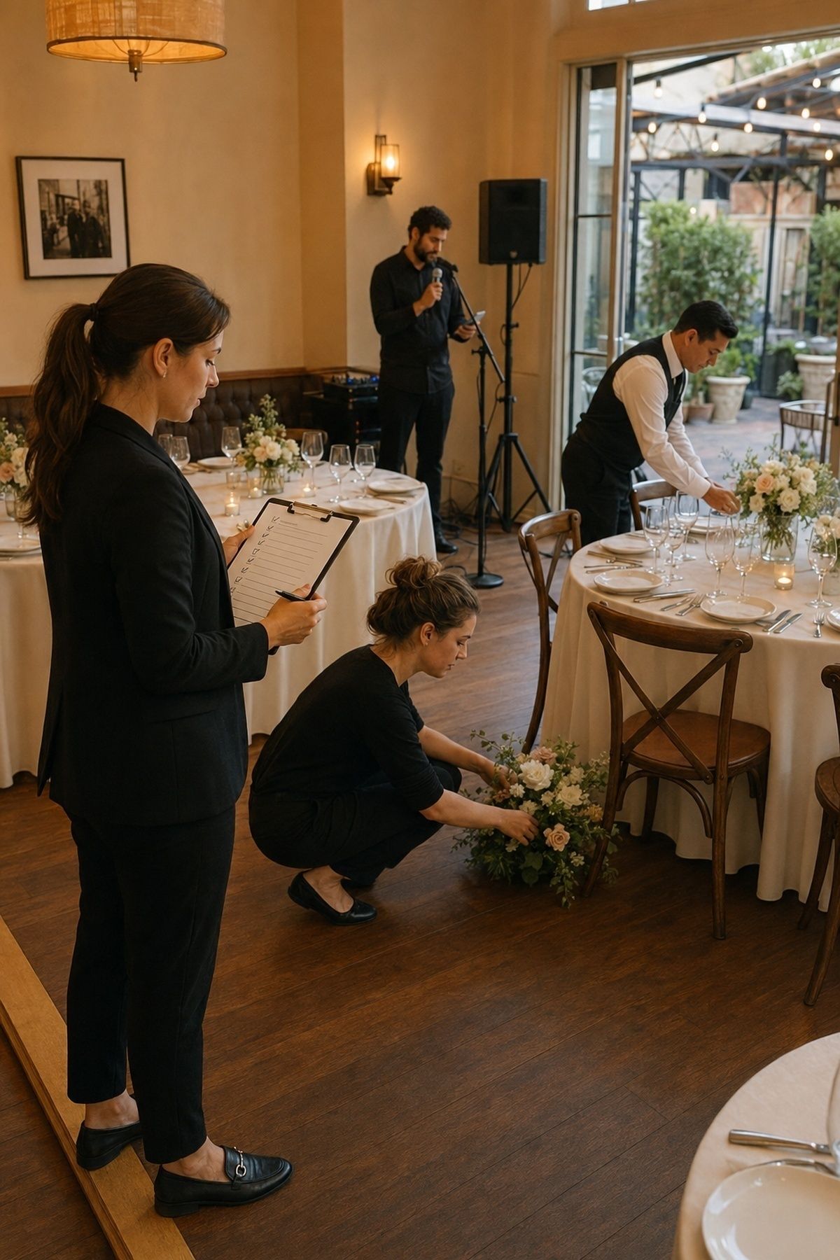 Vendor setup, room flip and sound check timing