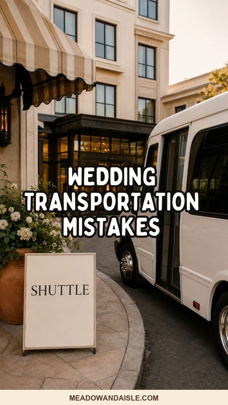 Pinterest pin for wedding transportation mistakes