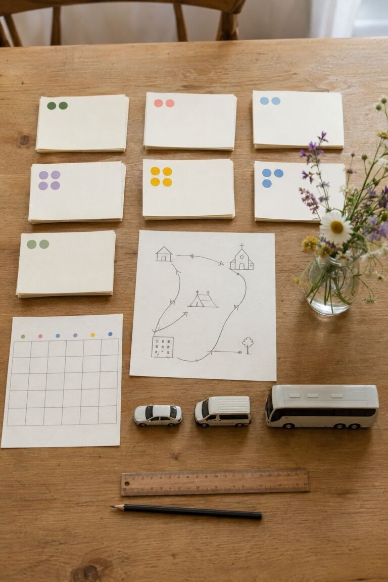 Passenger group map with route cards and three wedding transportation vehicle sizes