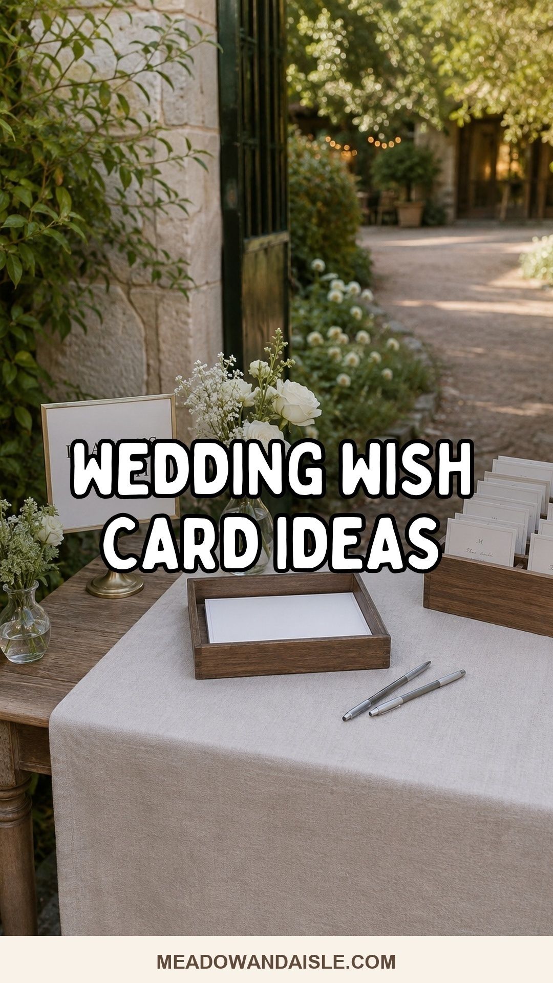 Pinterest pin for wedding wish card template ideas