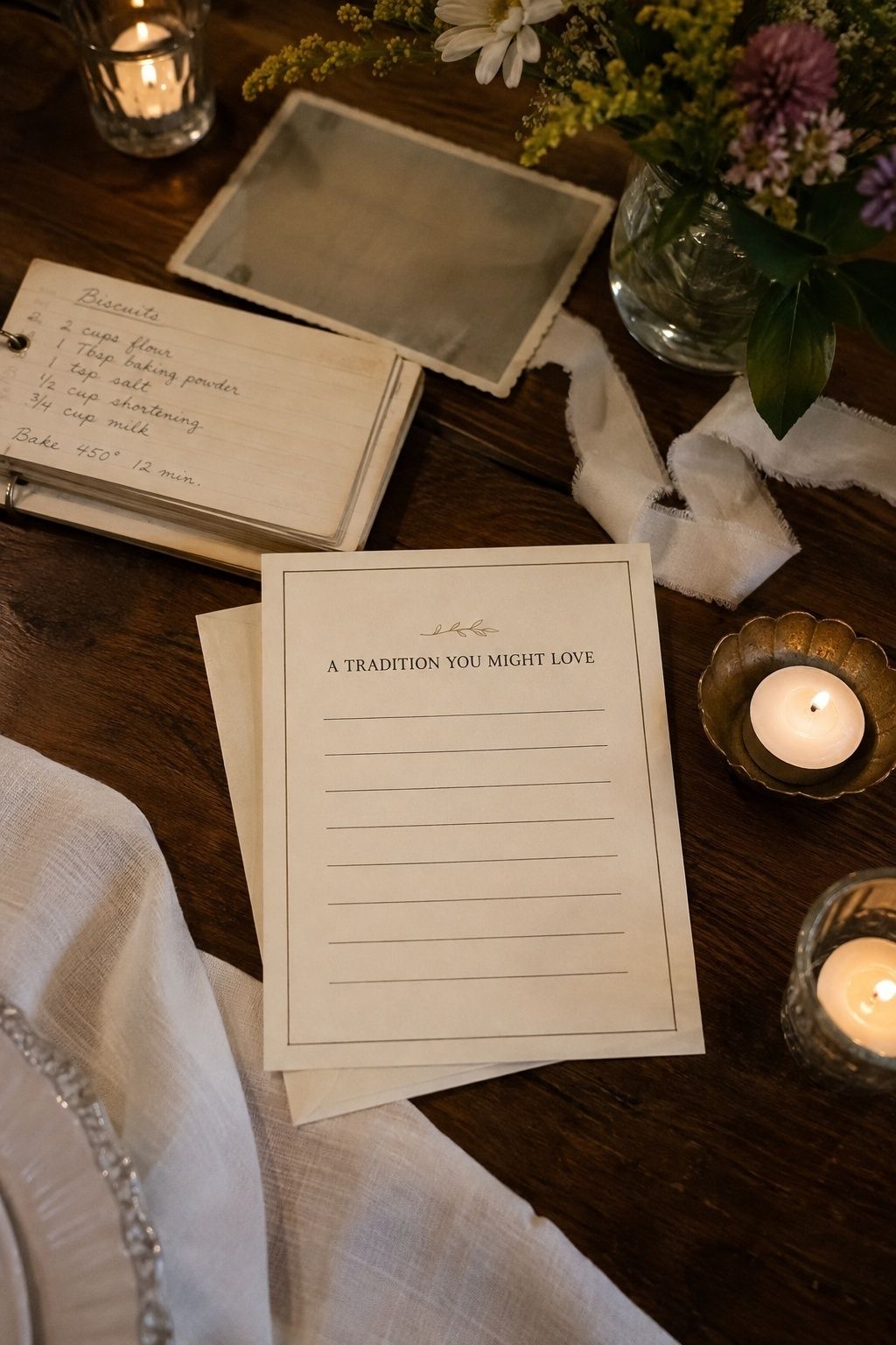 Family tradition card for guests