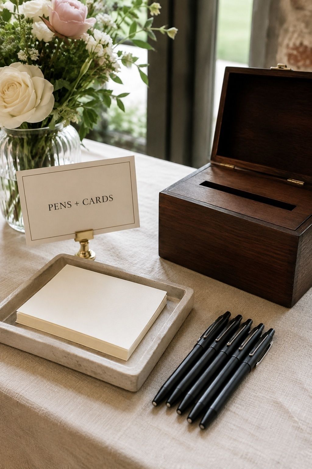 Easy-to-use pens and card box