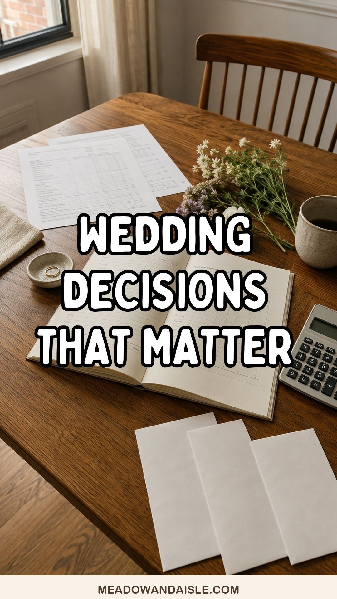 Pinterest pin with the title Wedding Decisions That Matter