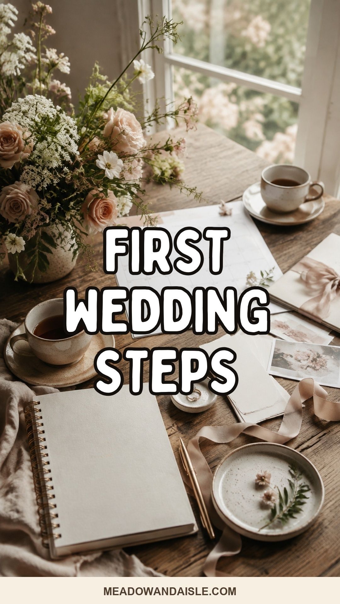 Pinterest pin for what to do first when planning a wedding